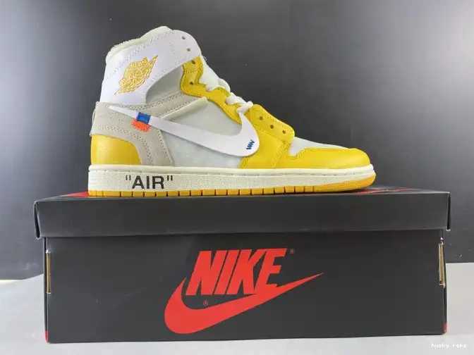 Cheap Husky x Dark Powder Off-White AQ0818-149 NRG White Yellow-Cone 1 Jordan Air 0620